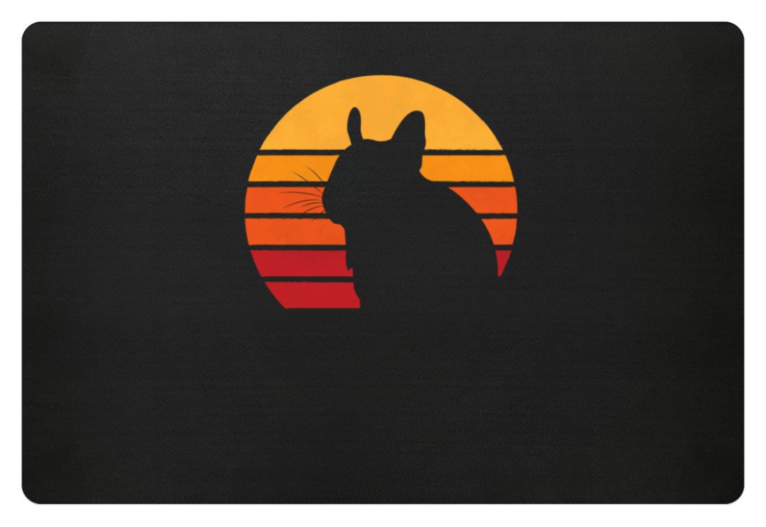 Octodon Degu | Vintage & Retro | Fußmatte in Schwarz in Größe 60x40cm