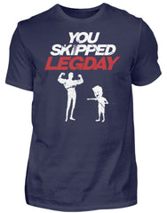 Zeigt chicken legs never skip legday herren shirt in Farbe Black