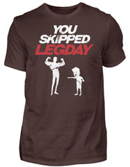 Zeigt chicken legs never skip legday herren shirt in Farbe Black