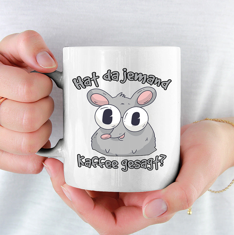 Hat da jemand Kaffee gesagt Ratte Lustige Kaffeetassee online kaufen Geschenkidee