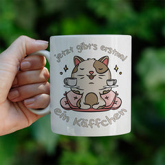 Jetzt gibts erstmal ein Käffchen Katze 3 Lustige Kaffeetassee online kaufen Geschenkidee