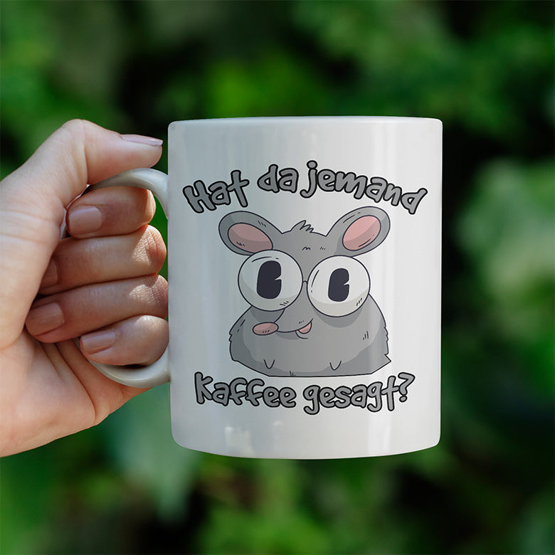 Hat da jemand Kaffee gesagt Ratte Lustige Kaffeetassee online kaufen Geschenkidee