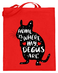 Zeigt funny adorable degu saying rodent jutebeutel mit langen henkeln 1 in Farbe Hellblau