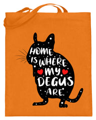 Zeigt funny adorable degu saying rodent jutebeutel mit langen henkeln 1 in Farbe Rubinrot