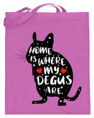 Zeigt funny adorable degu saying rodent jutebeutel mit langen henkeln 1 in Farbe Violett