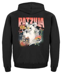 Zeigt ratzilla lustiges ratten monster kinder hoodie in Farbe Jet Black