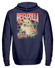 Zeigt deguzilla lustiges degu monster zip hoodie in Farbe Black