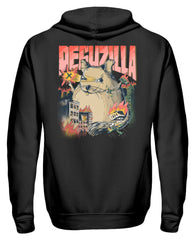 DEGUZILLA | Lustiges Degu-Monster | Zipper Hoodie in Black in Größe S