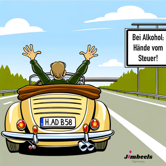 Auto Witze: Bei Alkohol Hände vom Steuer!