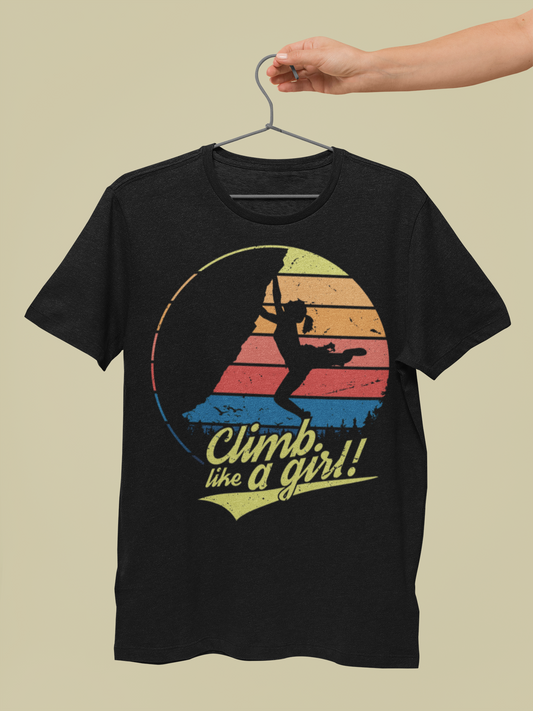 T-Shirt mit feministischen Spruch für Frauen die Klettern und Bouldern