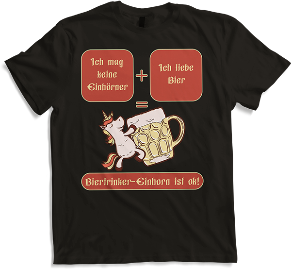 Produktbild von T-Shirt Bierhorn Lustiger Bier Spruch mit Einhorn Anti-Einhorn