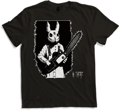 "Hi There" Horror Bunny Kettensäge Grindcore Batcave Gothic
