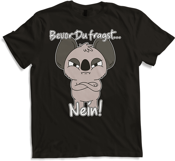 Produktbild von T-Shirt Bevor Du fragst NEIN Genervte Introvertierter Spruch Koala