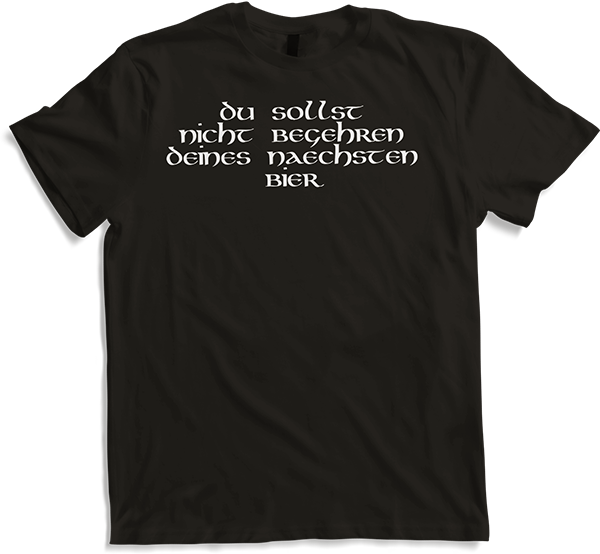 Produktbild von T-Shirt Bibel Sprüche Du sollst nicht begehren Deines Nächsten Bier