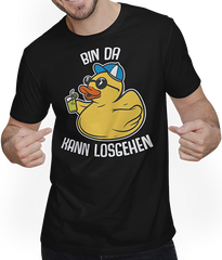 Produktbild von T-Shirt mit Mann Bin da kann losgehen Badeentchen Lustig Cooler Party Spruch