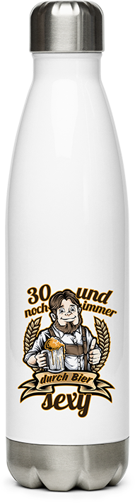 Produktbild von Edelstahlflasche 30. Geburtstag Party Herren Lustiger Bier Spruch Biertrinker