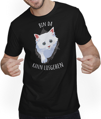 Produktbild von T-Shirt mit Mann Bin da kann losgehen Süßes Kätzchen für Mädchen & Teenager