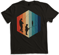 Angeln | Hexagon Vintage & Retro | Vater mit Sohn