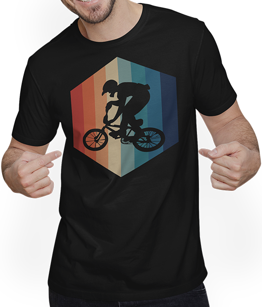 Produktbild von T-Shirt mit Mann BMX | Vintage Hexagon | Retro Biker