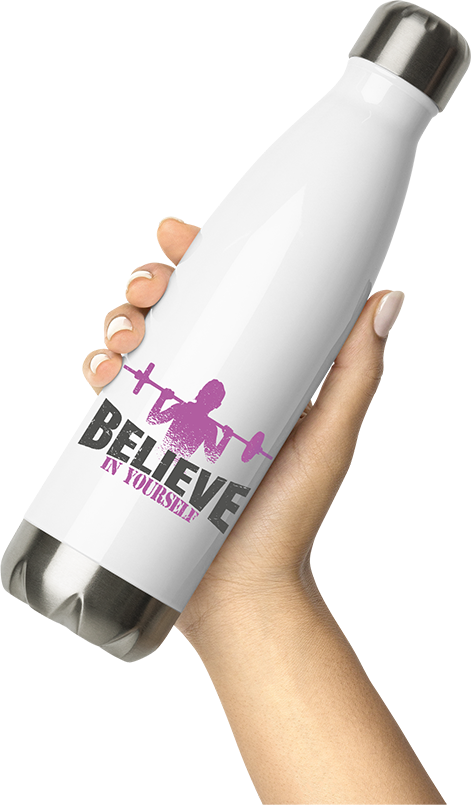Produktbild von Thermosflasche von Hand gehalten Believe in yourself Girl Squat Women Workout Gewichtheben
