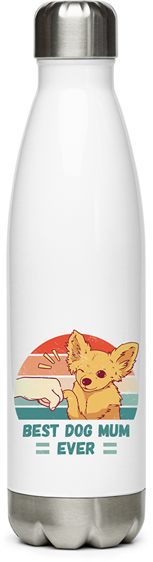 Produktbild von Edelstahlflasche Best Dog Mum Ever Chihuahua Spruch
