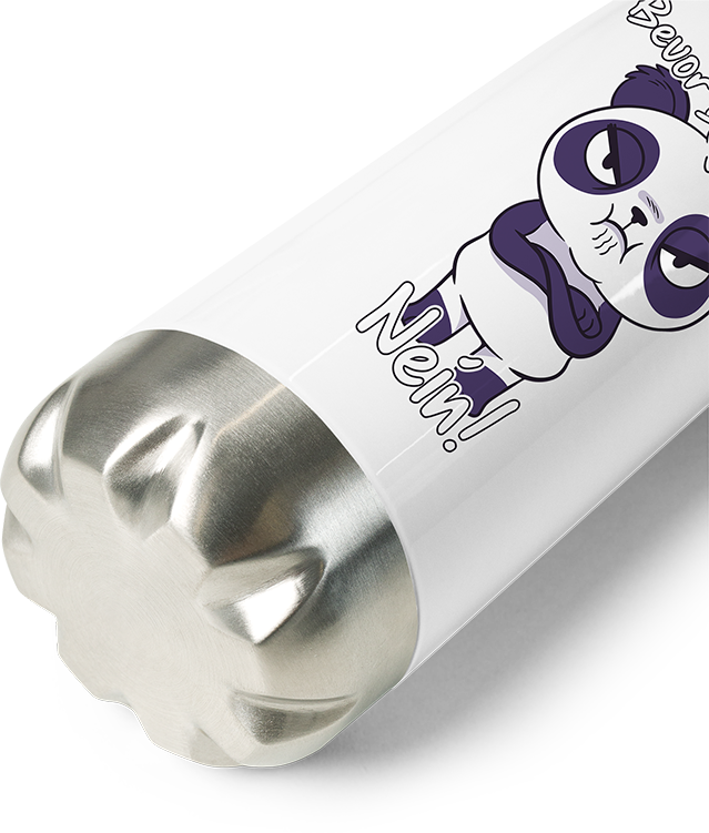 Produktbild vom Boden der Thermoflasche Bevor Du fragst NEIN! Lustiger Spruch Genervter Panda