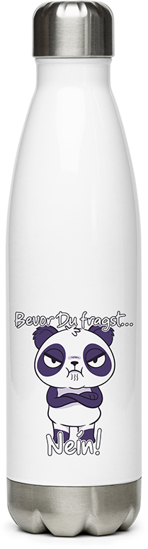 Produktbild von Edelstahlflasche Bevor Du fragst NEIN! Lustiger Spruch Genervter Panda