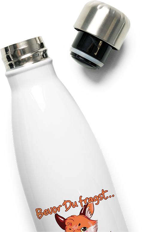 Produktbild vom Oberteil der Thermoflasche Bevor Du fragst NEIN! Lustiger Spruch Introvertierte Fuchs
