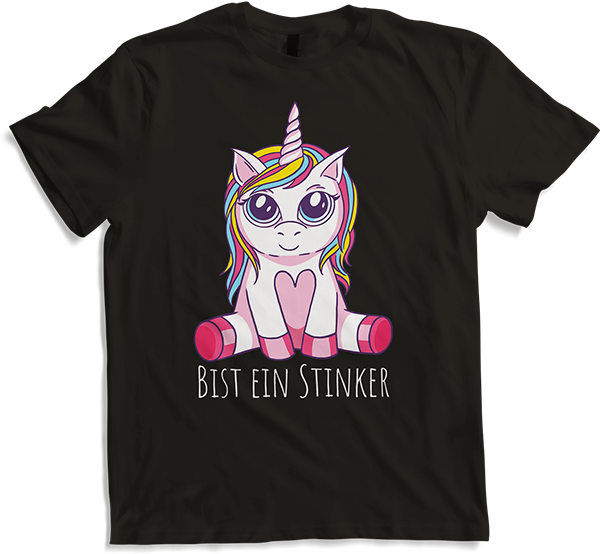 Produktbild von T-Shirt Bist ein Stinker | Rotzfreches Einhorn | Süß Kawaii Mädchen