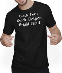 Produktbild von T-Shirt mit Mann Black Hair Clothes Bright Soul Gothic Dark Wave Batcave Gothic