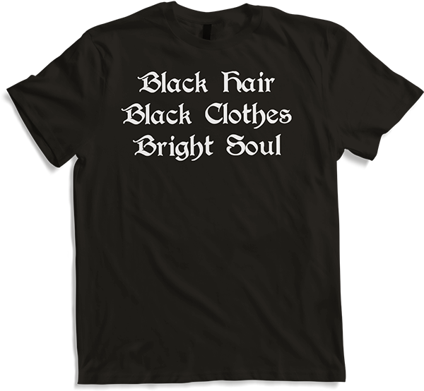 Produktbild von T-Shirt Black Hair Clothes Bright Soul Gothic Dark Wave Batcave Gothic
