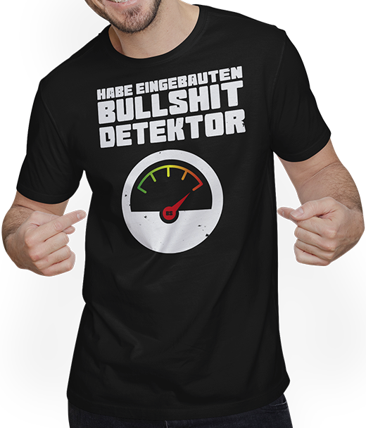 Produktbild von T-Shirt mit Mann Bullshit Detektor | Lustige Sprüche Funshirt Witziger Slogan