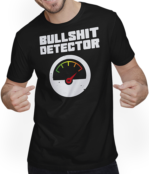 Produktbild von T-Shirt mit Mann Bullshit Detektor | Lustiger sarkastischer Zynischer Spruch | Ironisch