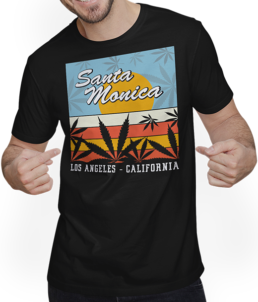Produktbild von T-Shirt mit Mann Cannabis Blätter  | Vintage | Kalifornien | Hanf CBD & THC