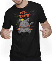 Produktbild von T-Shirt mit Mann Catferatu | Lustiges kleines Vampir-Katzenmonster | Katzen für Kinder
