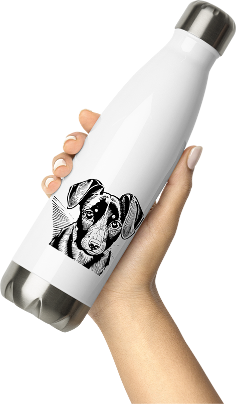 Produktbild von Thermosflasche von Hand gehalten Charmante Dackel-Kunst, Haustierliebhaber, Hunde-Enthusiasten