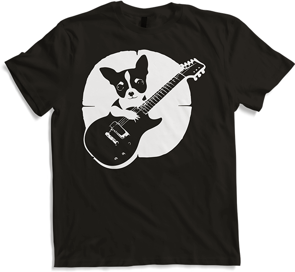 Produktbild von T-Shirt Chihuahua mit E-Gitarre Musiker Lustiger Gitarrist