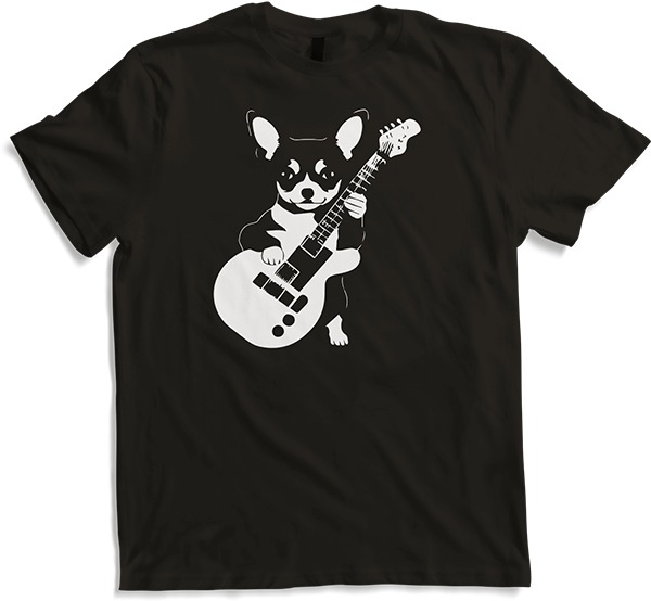 Produktbild von T-Shirt Chihuahua mit E-Gitarre Musiker Lustiger Gitarrist
