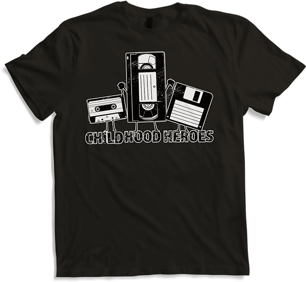 Produktbild von T-Shirt Childhood Hero Kindheitshelden Vintage Kassette Videoband