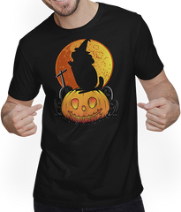 Produktbild von T-Shirt mit Mann Chinchilla Hexenhut Gruselmond Heulende Chinchilla Halloween