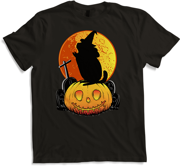 Produktbild von T-Shirt Chinchilla Hexenhut Gruselmond Heulende Chinchilla Halloween