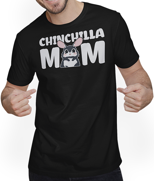 Produktbild von T-Shirt mit Mann Chinchilla Mom Chinchilla Spruch Frauen Mädchen Chinchillas
