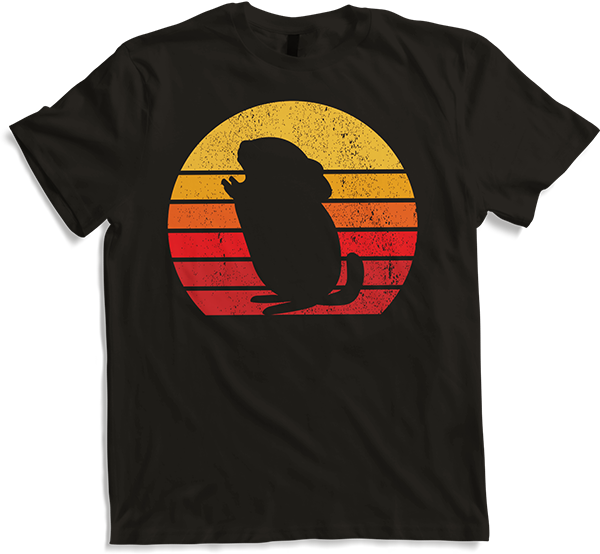 Produktbild von T-Shirt Chinchilla Retro Sonne | Geschenk für Chinchillahalterin