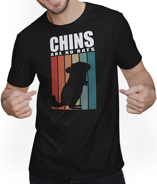 Produktbild von T-Shirt mit Mann Chinchilla | Vintage Streifen | Für Halter von Chinchillas