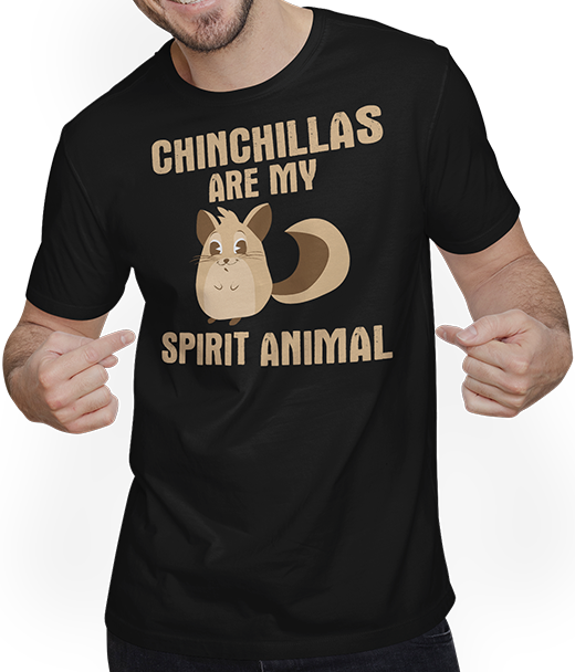 Produktbild von T-Shirt mit Mann Chinchillas Are My Spirit Animal | Lustiger Chinchilla-Spruch