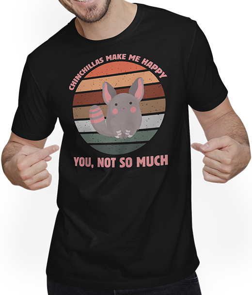 Produktbild von T-Shirt mit Mann Chinchillas Make Me Happy Funny Chinchilla Spruch Accessoire
