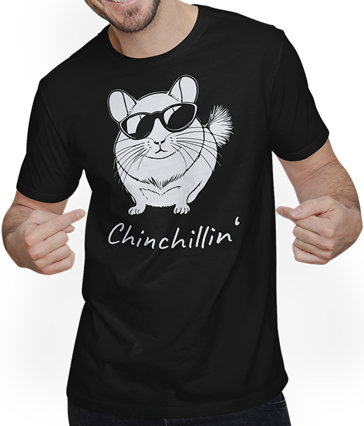 Produktbild von T-Shirt mit Mann Chinchillin Chinchilla-Spruch für Halter von Chinchilla