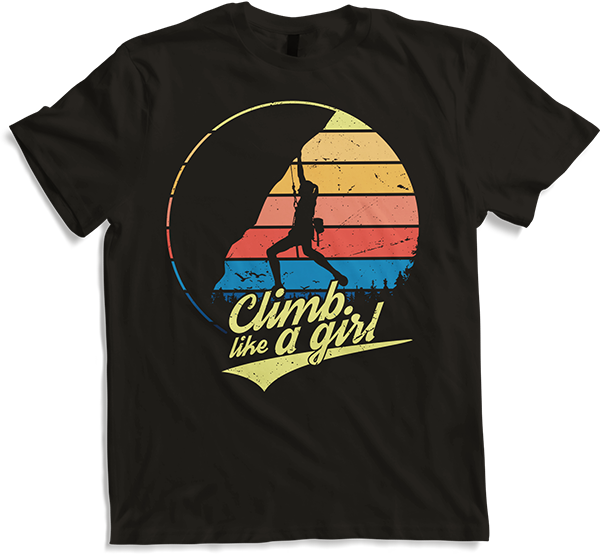Produktbild von T-Shirt Climb Like A Girl | Lustiger Kletter Spruch für Frauen Retro
