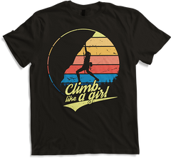 Produktbild von T-Shirt Climb Like A Girl | Lustiger Kletter Spruch für Frauen Retro