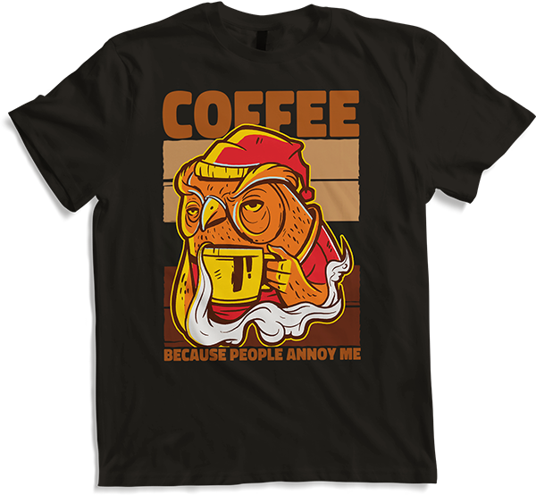Produktbild von T-Shirt Coffee because people annoy me morning mürrische eule sprüche